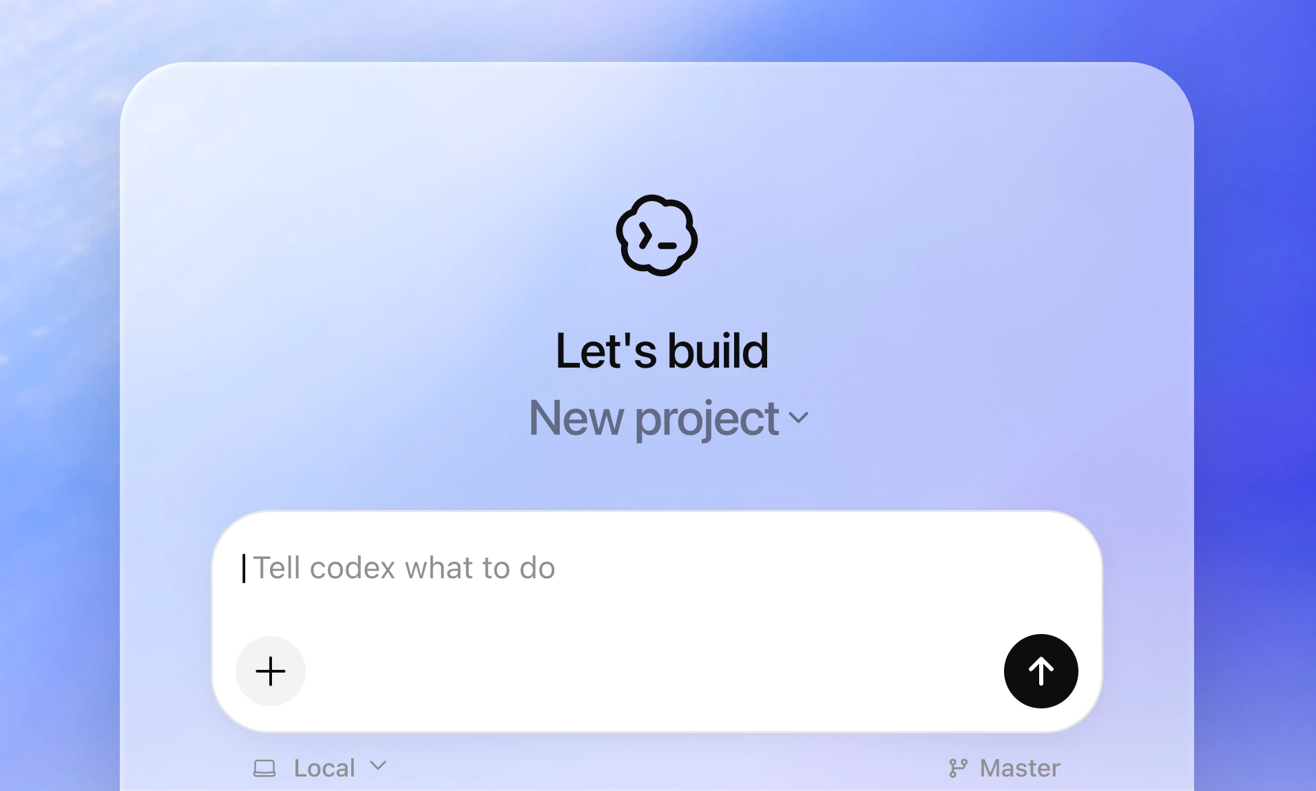 OpenAI Codex 官方当前入门页面中的新项目任务输入界面